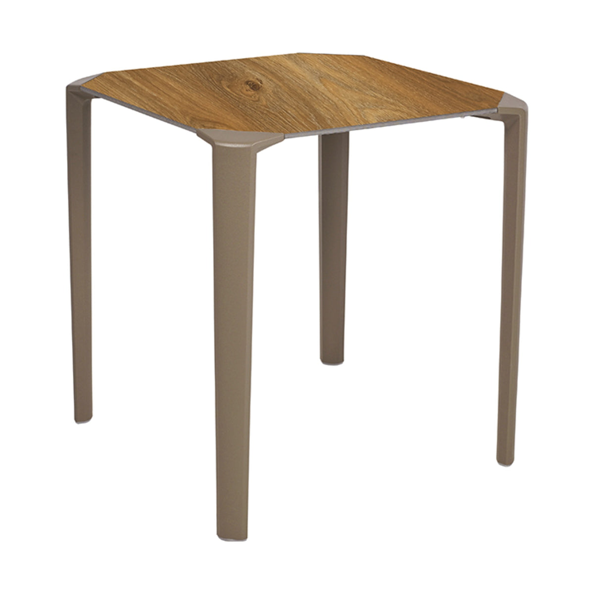 Table One Ezpeleta, structure taupe, plateau chêne foncé