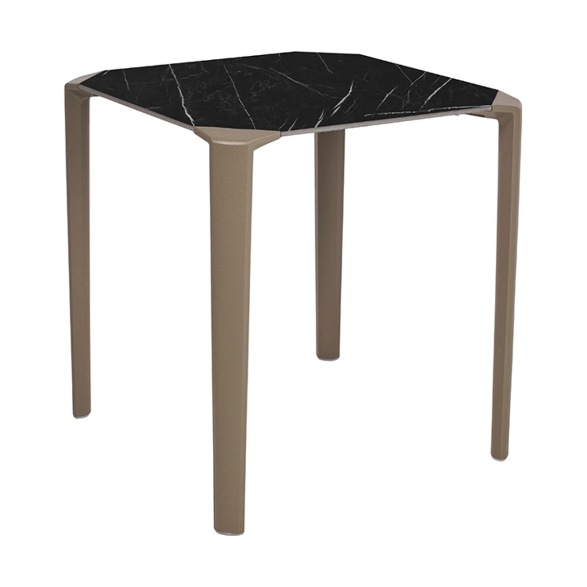 Table One Ezpeleta, structure taupe, plateau marbre noir