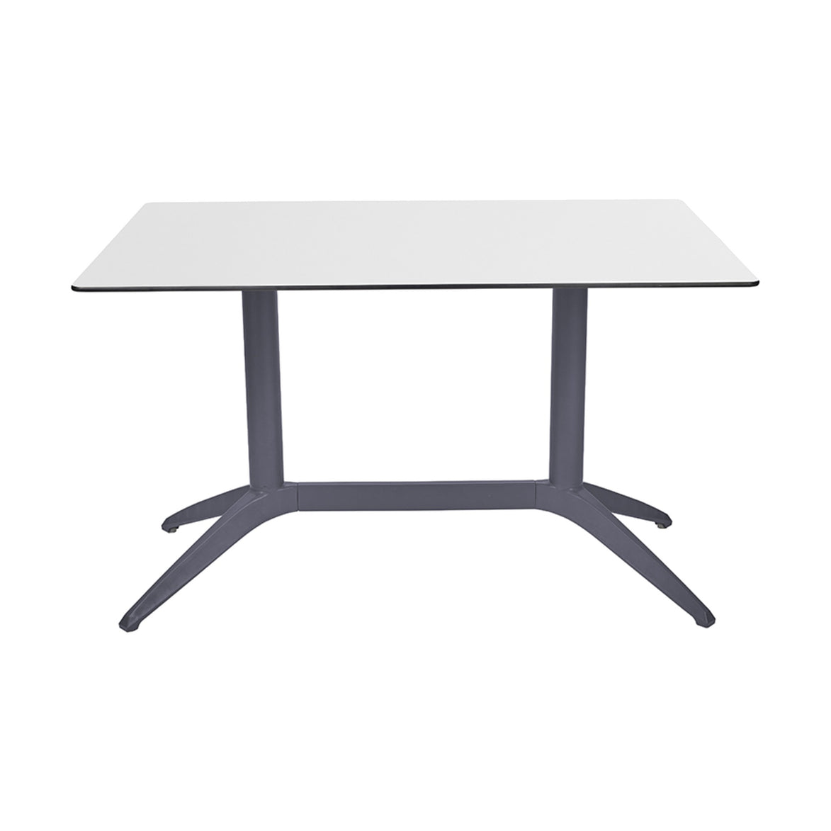 Table Quatro Duo Fix Ezpeleta, structure anthracite, plateau blanc