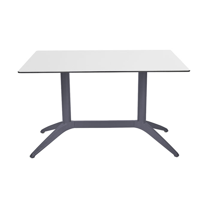 Table Quatro Duo Fix Ezpeleta, structure anthracite, plateau blanc
