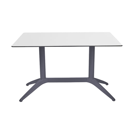 Table Quatro Duo Fix Ezpeleta, structure anthracite, plateau blanc