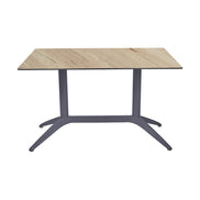 Table Quatro Duo Fix Ezpeleta, structure anthracite, plateau chêne