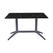 Table Quatro Duo Fix Ezpeleta, structure anthracite, plateau marbre noir
