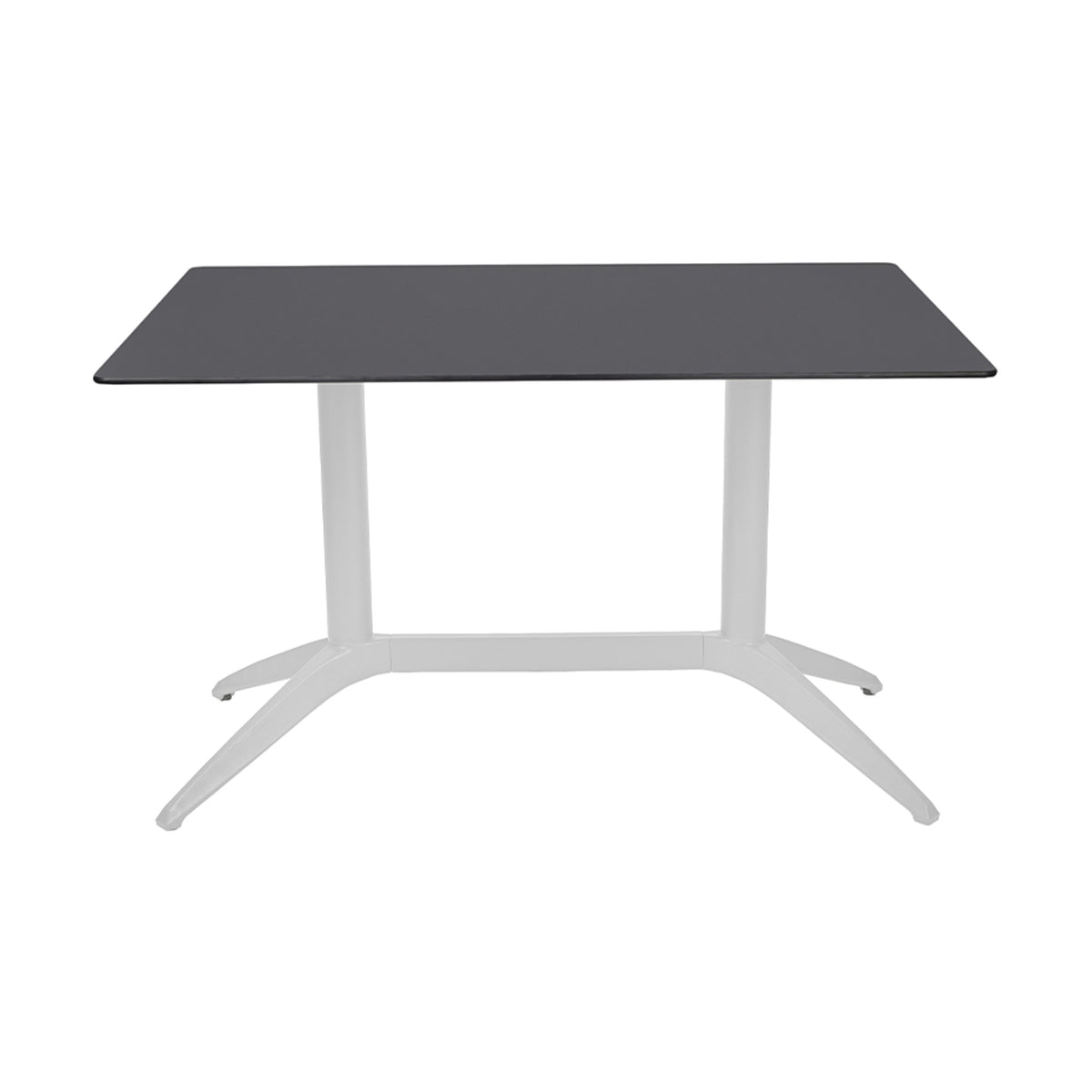 Table Quatro Duo Fix Ezpeleta, structure blanc, plateau anthracite