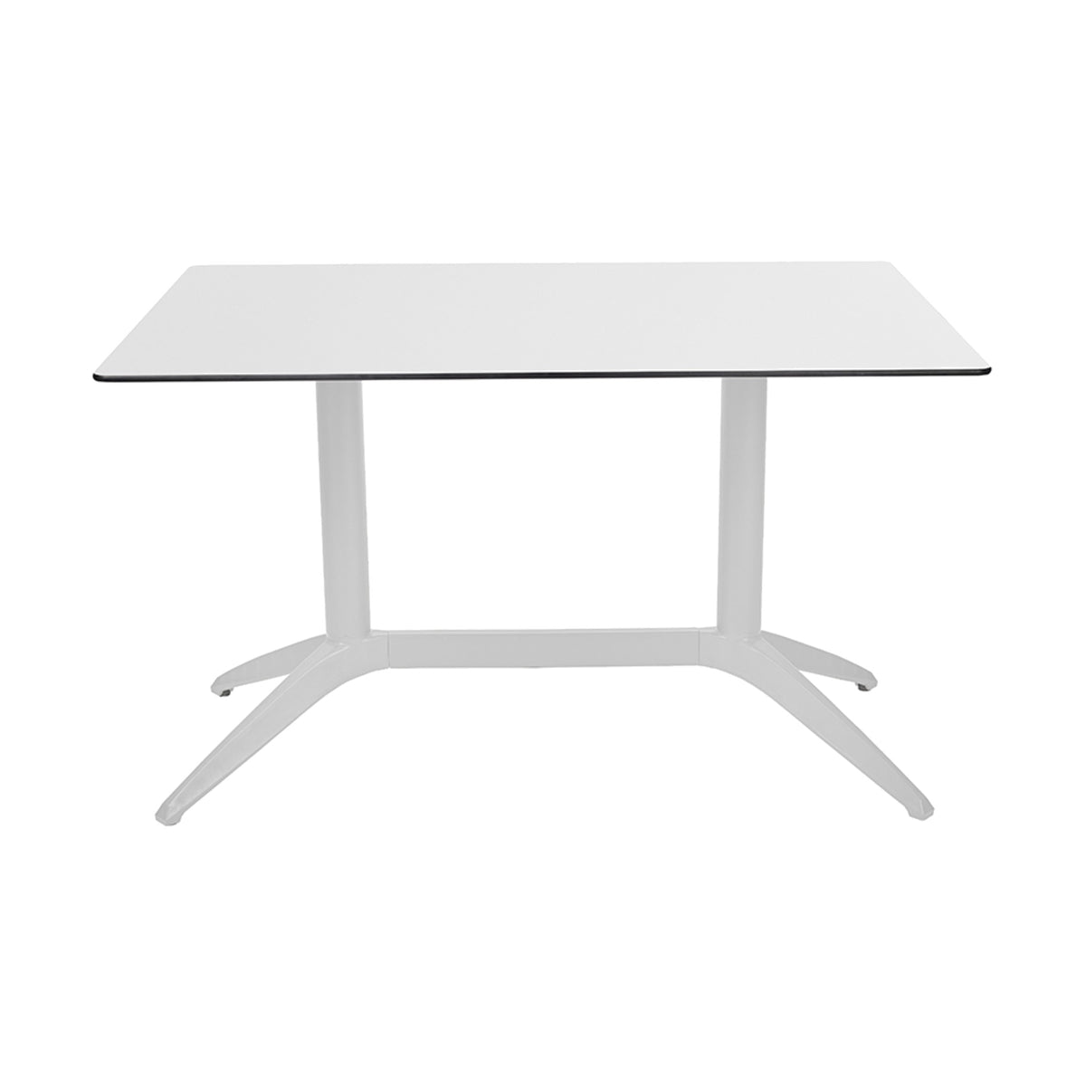 Table Quatro Duo Fix Ezpeleta, structure blanc, plateau blanc