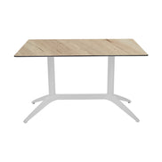 Table Quatro Duo Fix Ezpeleta, structure blanc, plateau chêne