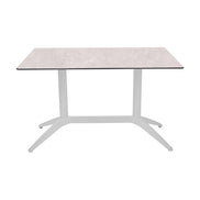 Table Quatro Duo Fix Ezpeleta, structure blanc, plateau minéral