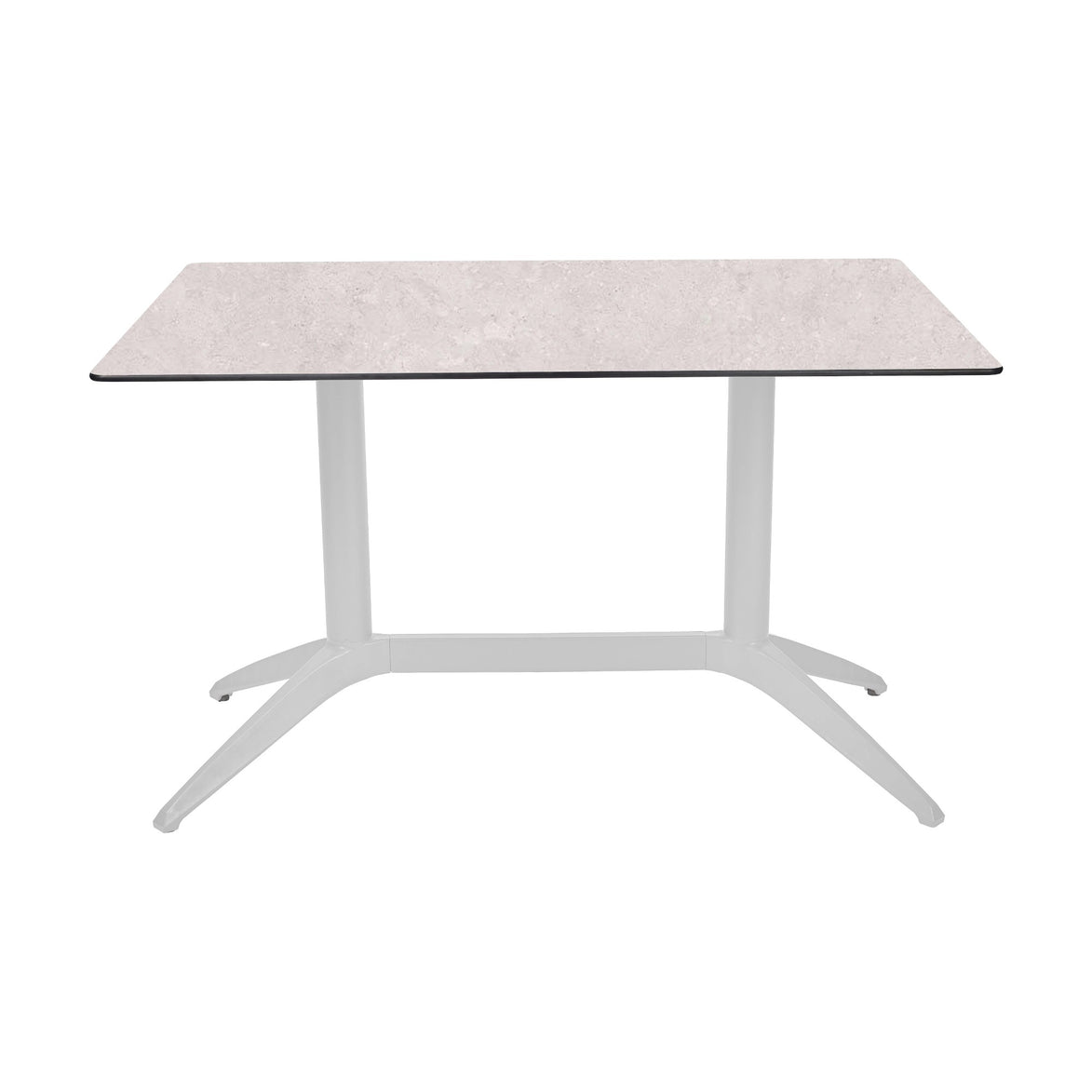 Table Quatro Duo Fix Ezpeleta, structure blanc, plateau minéral