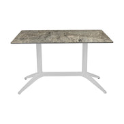 Table Quatro Duo Fix Ezpeleta, structure blanc, plateau stone