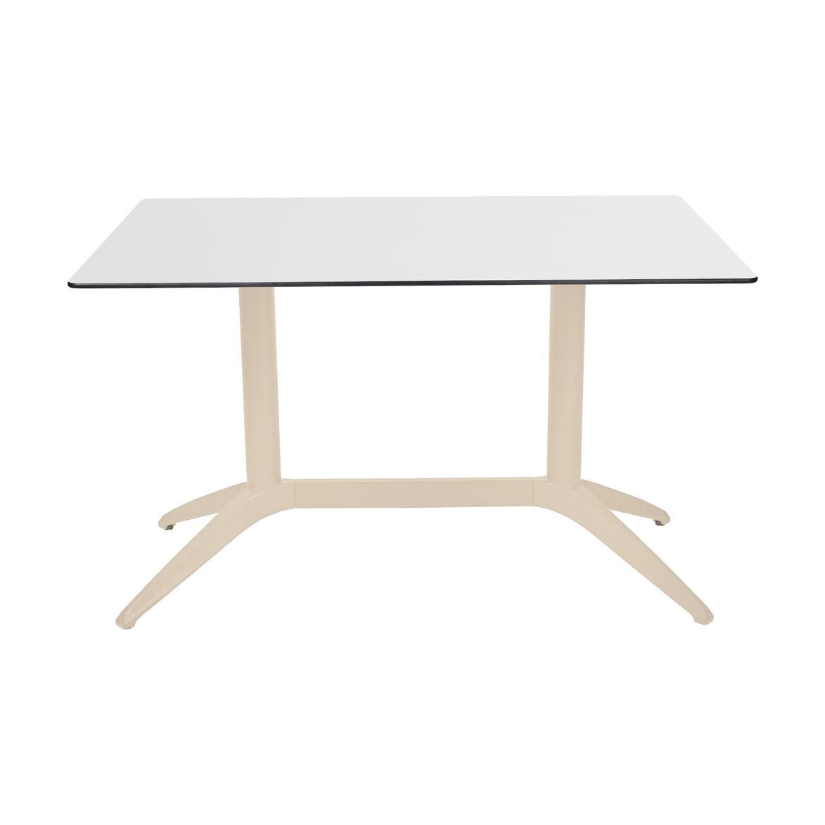Table Quatro Duo Fix Ezpeleta, structure sand, plateau blanc