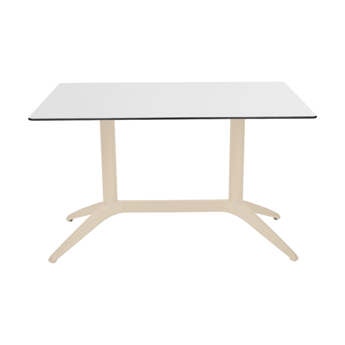 Table Quatro Duo Fix Ezpeleta, structure sand, plateau blanc