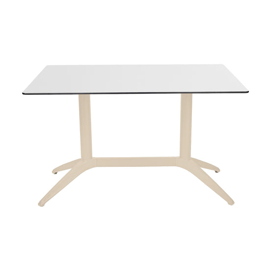Table Quatro Duo Fix Ezpeleta, structure sand, plateau blanc