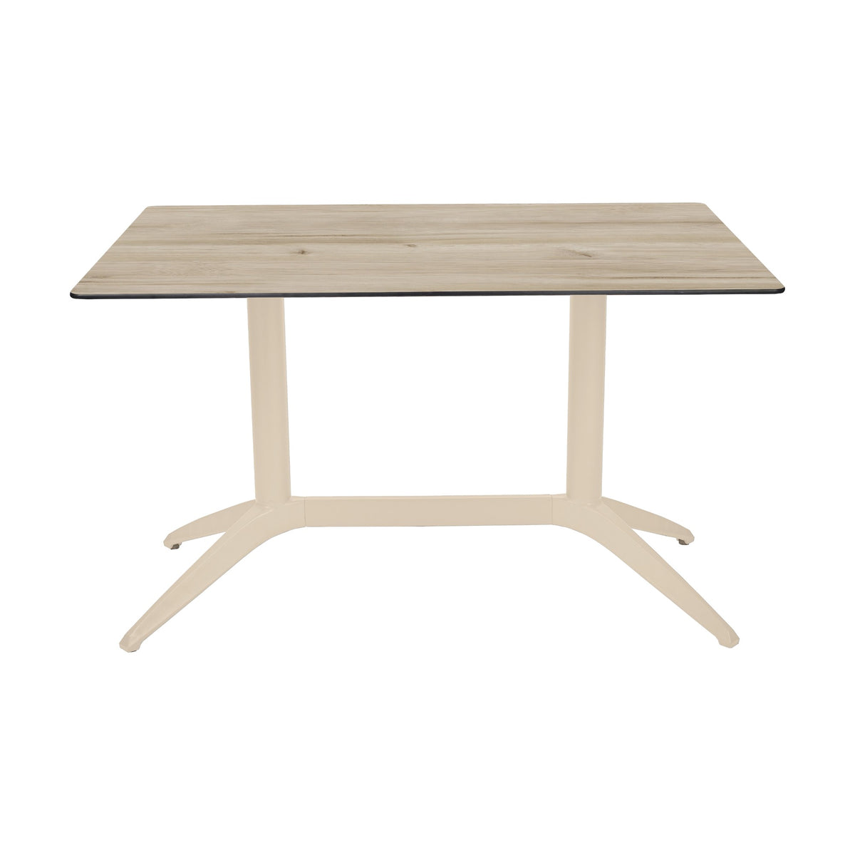 Table Quatro Duo Fix Ezpeleta, structure sand, plateau chêne