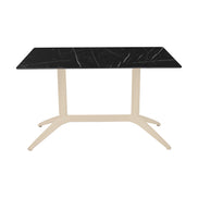 Table Quatro Duo Fix Ezpeleta, structure sand, plateau marbre noir