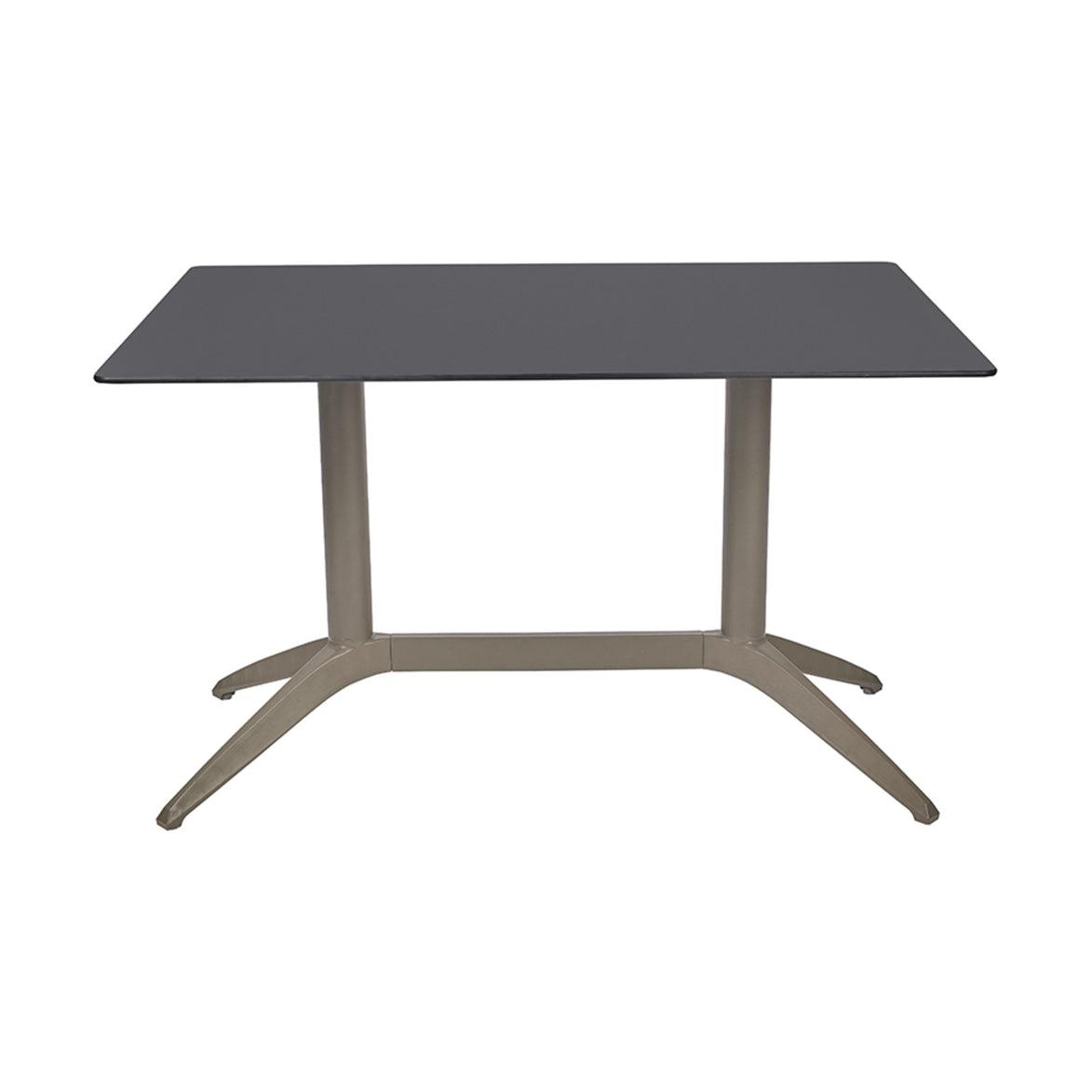 Table Quatro Duo Fix Ezpeleta, structure taupe, plateau anthracite