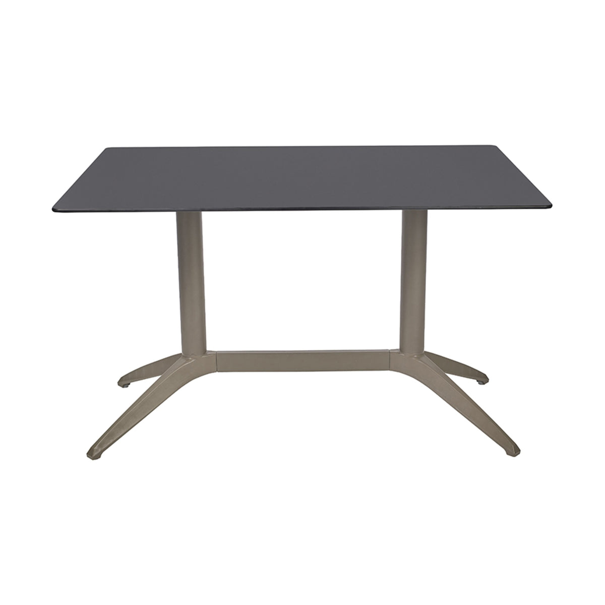 Table Quatro Duo Fix Ezpeleta, structure taupe, plateau anthracite