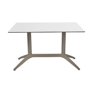 Table Quatro Duo Fix Ezpeleta, structure taupe, plateau blanc
