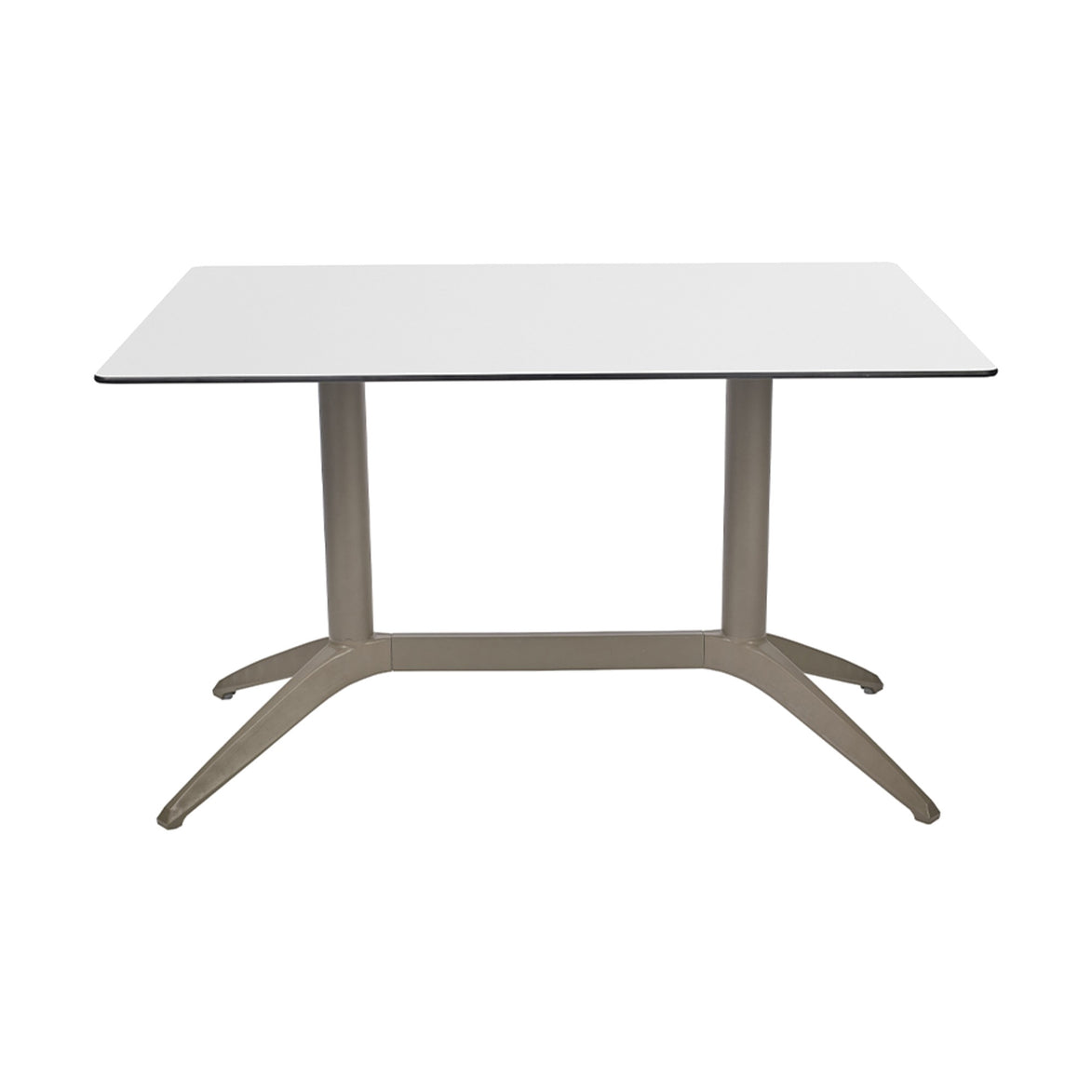 Table Quatro Duo Fix Ezpeleta, structure taupe, plateau blanc