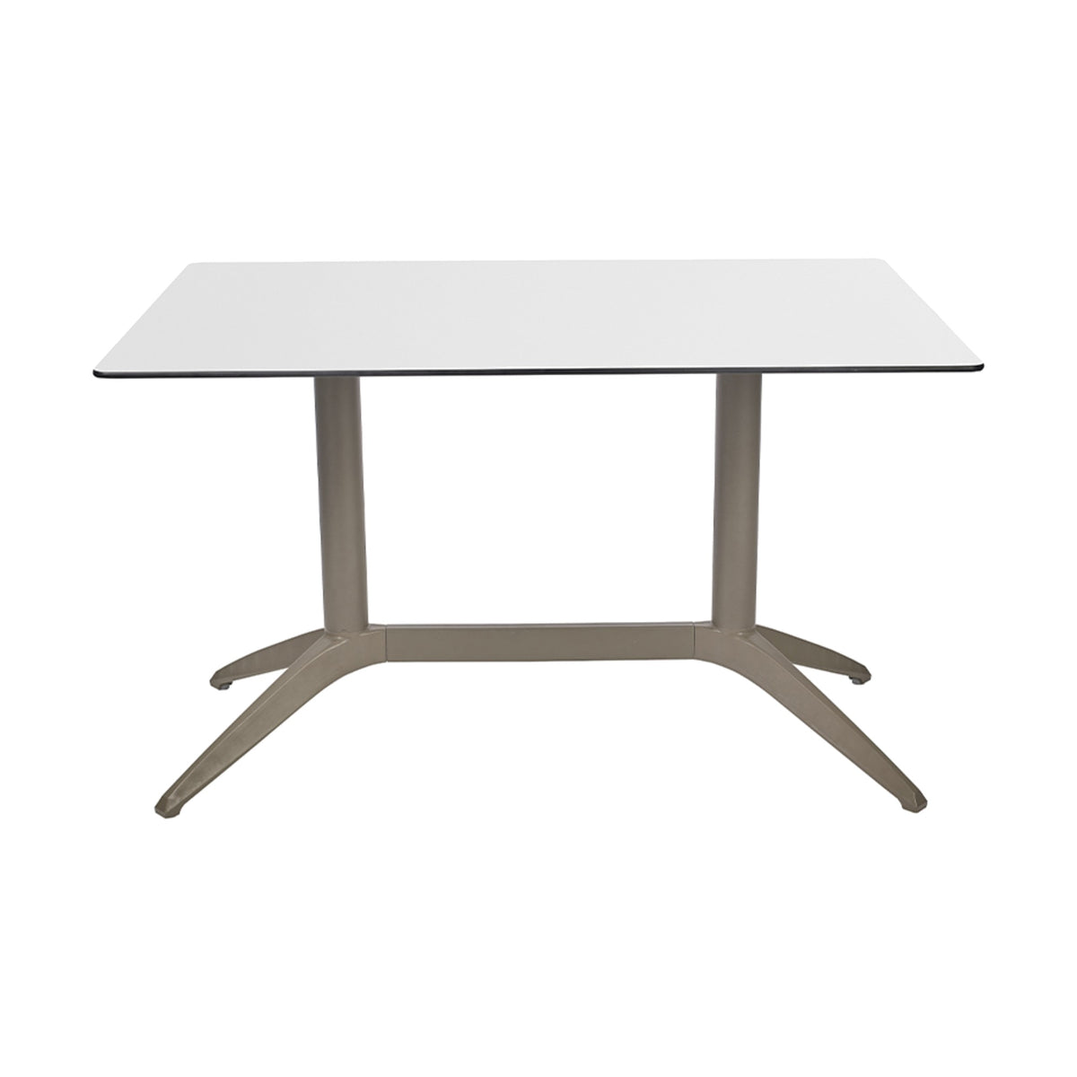 Table Quatro Duo Fix Ezpeleta, structure taupe, plateau blanc