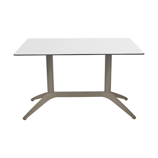 Table Quatro Duo Fix Ezpeleta, structure taupe, plateau blanc
