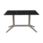 Table Quatro Duo Fix Ezpeleta, structure taupe, plateau marbre noir