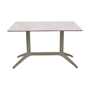 Table Quatro Duo Fix Ezpeleta, structure taupe, plateau minéral