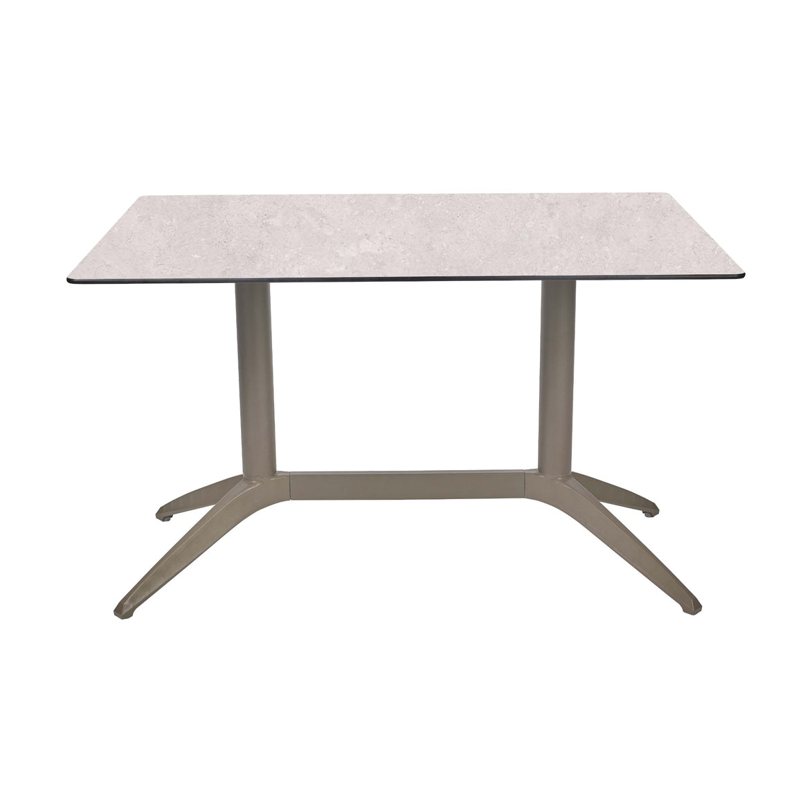Table Quatro Duo Fix Ezpeleta, structure taupe, plateau minéral