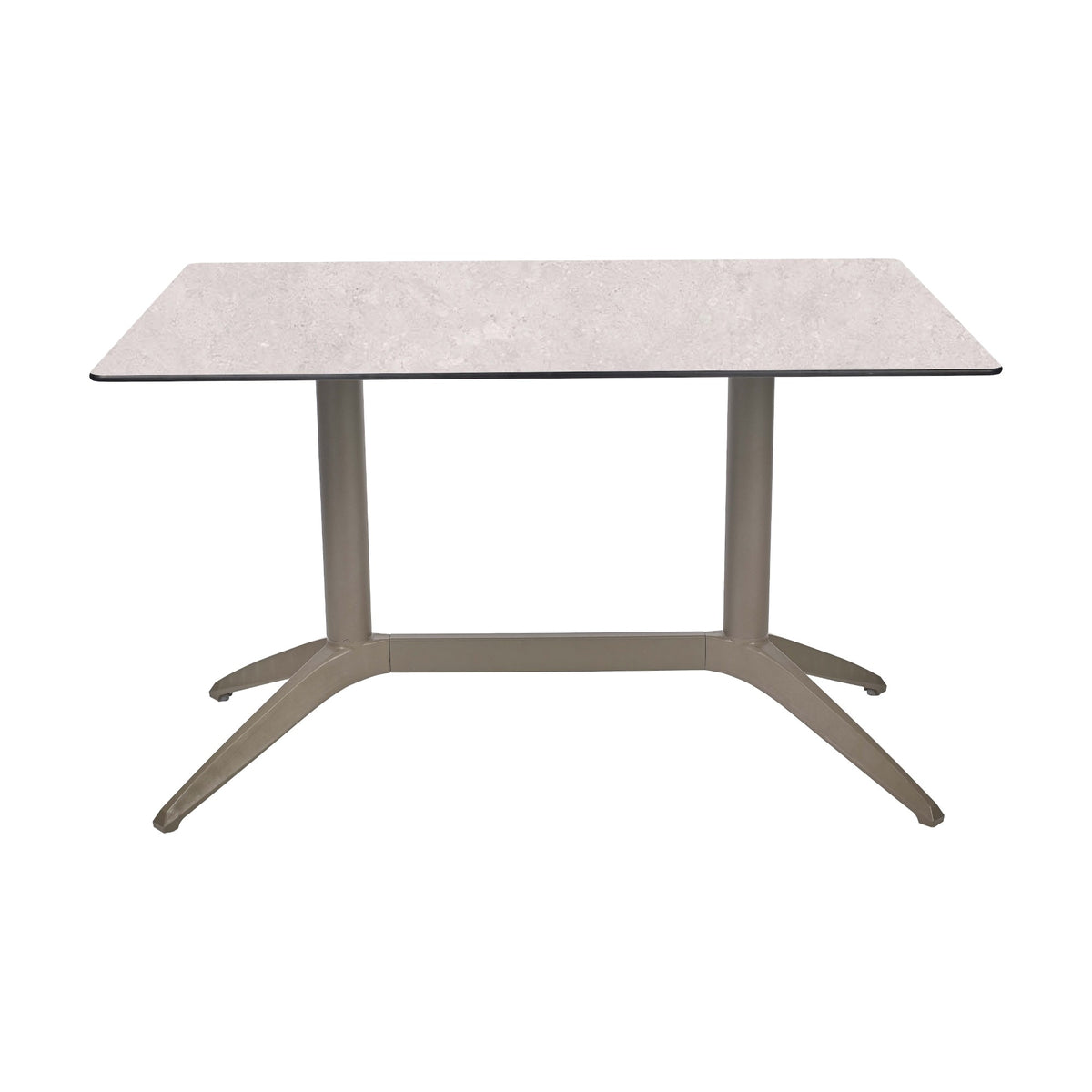 Table Quatro Duo Fix Ezpeleta, structure taupe, plateau minéral