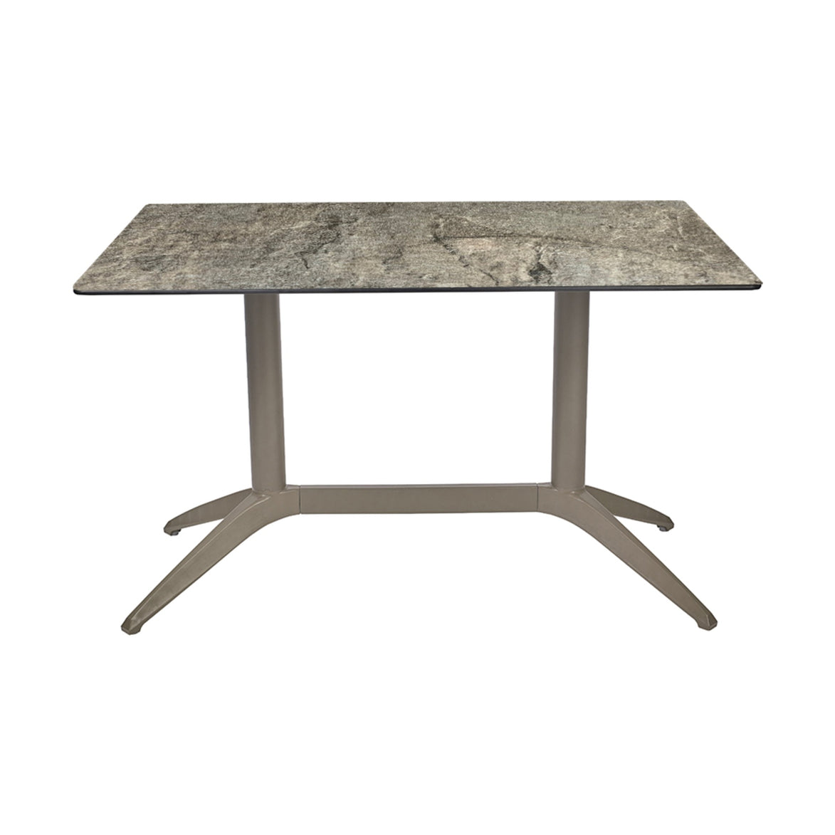 Table Quatro Duo Fix Ezpeleta, structure taupe, plateau stone