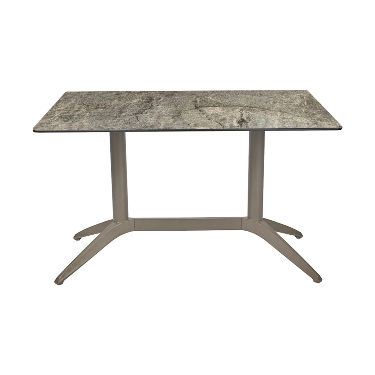 Table Quatro Duo Fix Ezpeleta, structure taupe, plateau stone