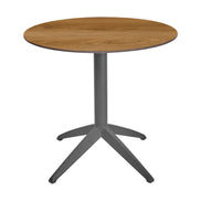 Table Quatro Fix Ezpeleta ronde, structure anthracite, plateau chêne foncé