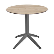 Table Quatro Fix Ezpeleta ronde, structure anthracite, plateau chêne