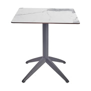 Table Quatro Fix Ezpeleta, structure anthracite, plateau marbre blanc