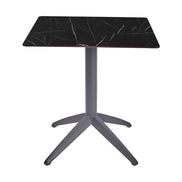 Table Quatro Fix Ezpeleta, structure anthracite, plateau marbre noir