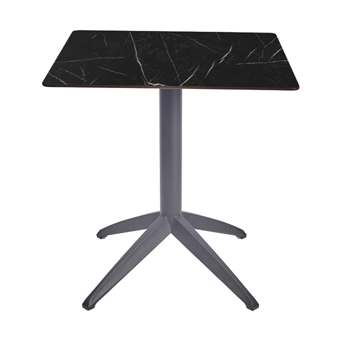 Table Quatro Fix Ezpeleta, structure anthracite, plateau marbre noir