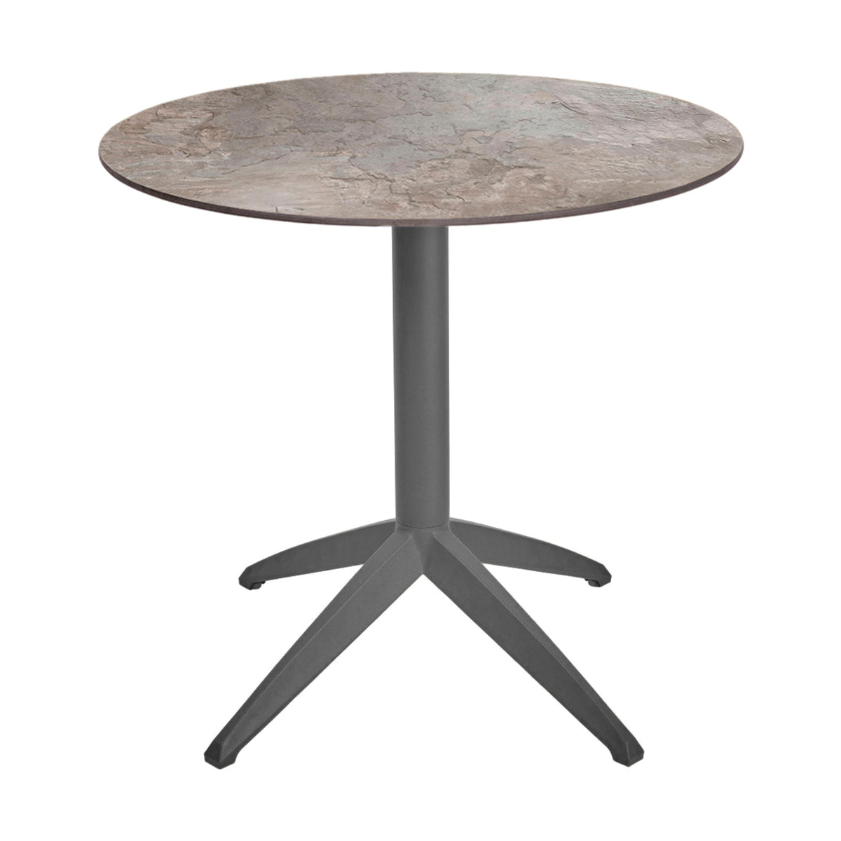 Table Quatro Fix Ezpeleta ronde, structure anthracite, plateau stone