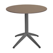 Table Quatro Fix Ezpeleta ronde, structure anthracite, plateau taupe
