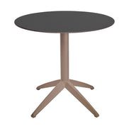 Table Quatro Fix Ezpeleta ronde, structure taupe, plateau anthracite