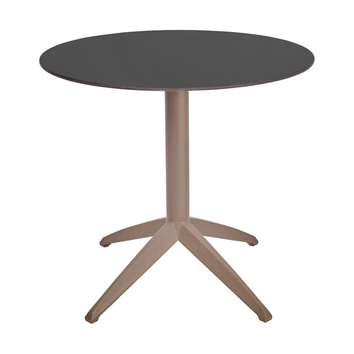 Table Quatro Fix Ezpeleta ronde, structure taupe, plateau anthracite