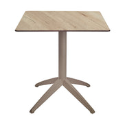 Table Quatro Fix Ezpeleta, structure taupe, plateau chêne