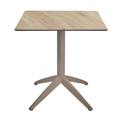 Table Quatro Fix Ezpeleta, structure taupe, plateau chêne