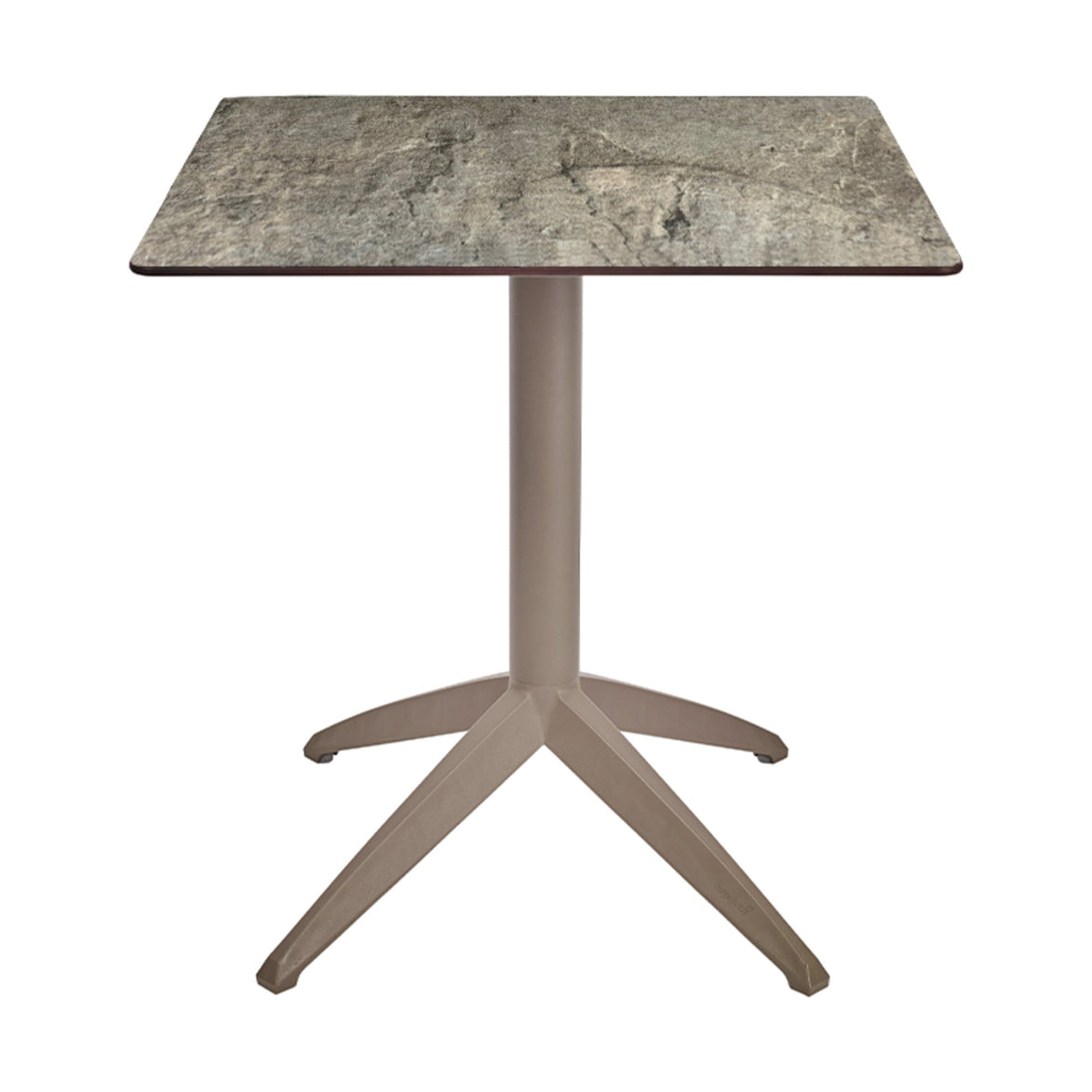 Table Quatro Fix Ezpeleta, structure taupe, plateau stone