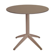 Table Quatro Fix Ezpeleta ronde, structure taupe, plateau taupe