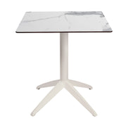 Table Quatro Fold Ezpeleta structure Blanc, plateau Marbre blanc
