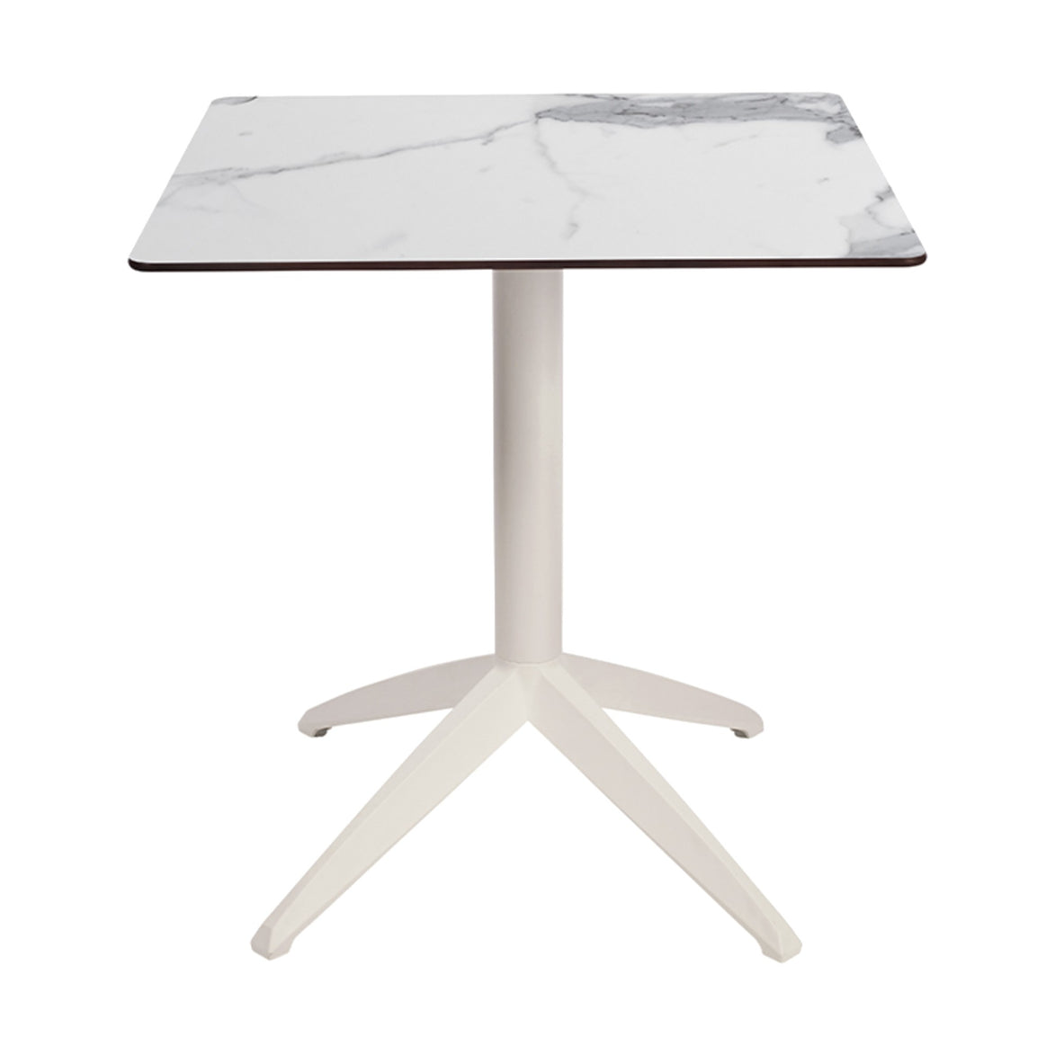 Table Quatro Fold Ezpeleta structure Blanc, plateau Marbre blanc