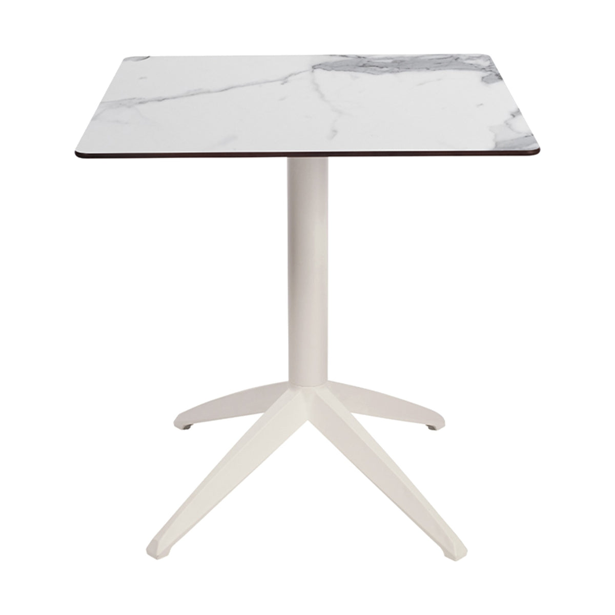 Table Quatro Fold Ezpeleta structure Blanc, plateau Marbre blanc