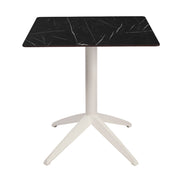 Table Quatro Fold Ezpeleta structure Blanc, plateau Marbre noir