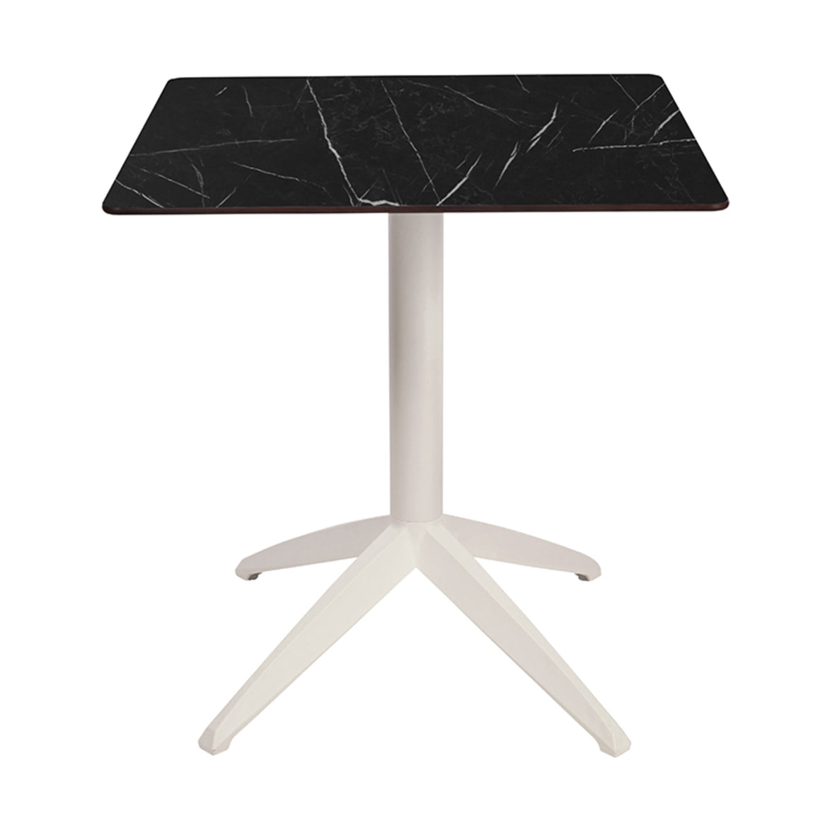 Table Quatro Fold Ezpeleta structure Blanc, plateau Marbre noir