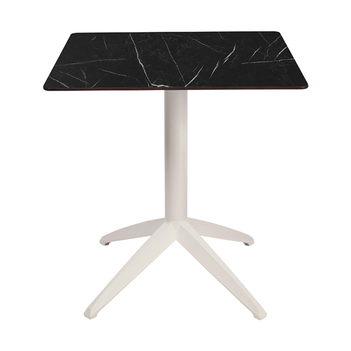 Table Quatro Fold Ezpeleta structure Blanc, plateau Marbre noir