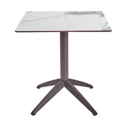 Table Quatro Fold Ezpeleta structure Moka, plateau Marbre blanc